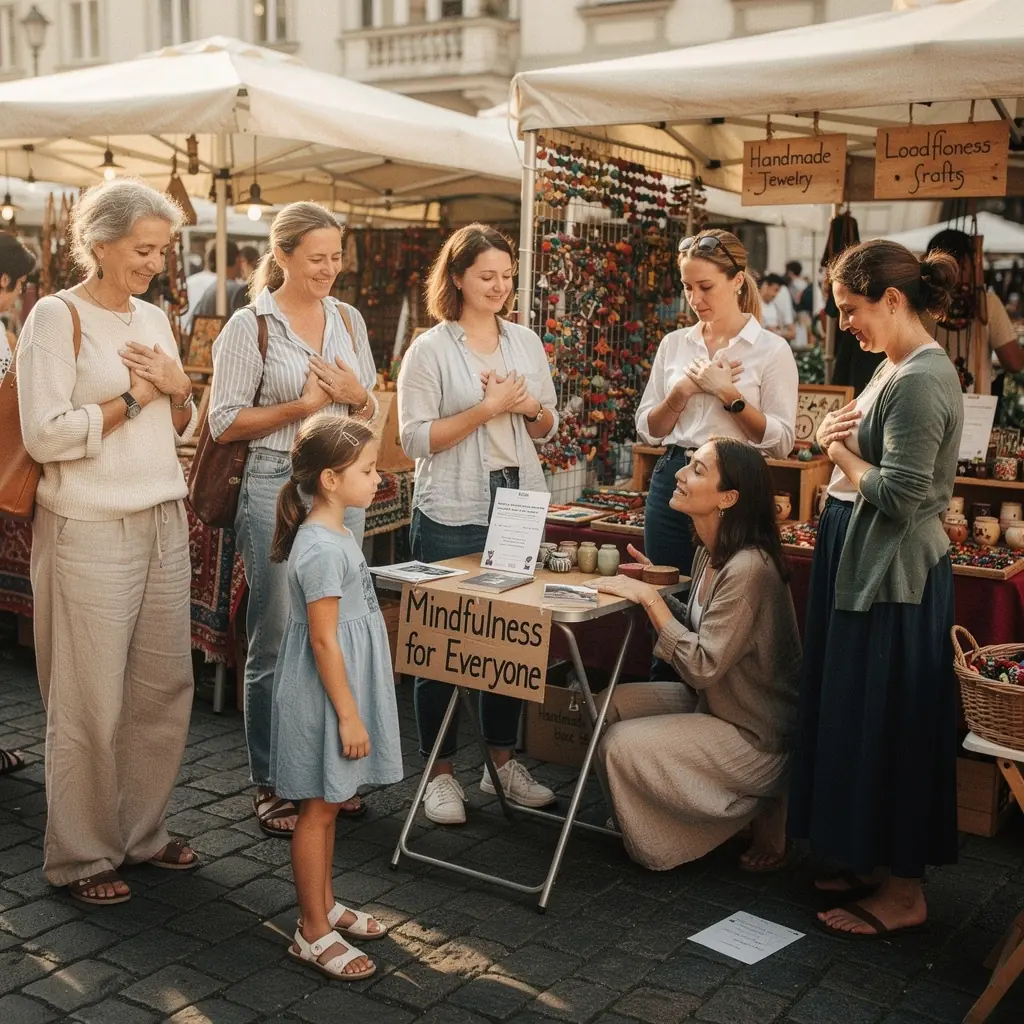 Ein erfahrener Meditationslehrer demonstriert Atemtechniken in einem ruhigen Raum.